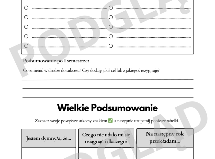 Plany na nowy rok szkolny