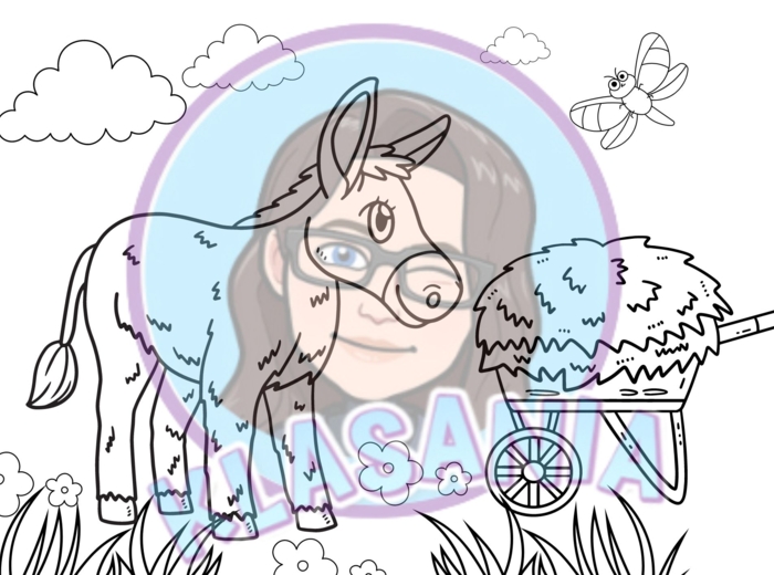 Czytanie sylabami. Poznawanie zwierząt wiejskich - plus kolorowanki.