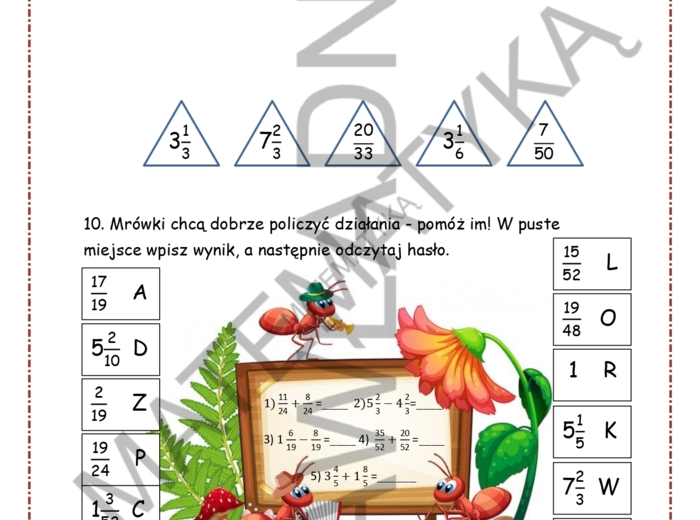 Dział V: Ułamki zwykłe