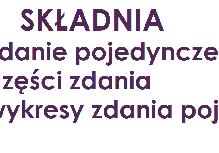 Zdanie pojedyncze, wykresy, składnia - sprawdzian