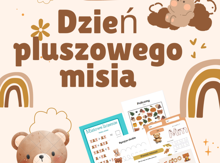 📘 Dzień Pluszowego Misia – zestaw kart pracy (21 stron + gra)