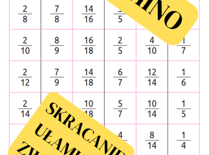 DOMINO - skracanie/rozszerzanie ułamków.