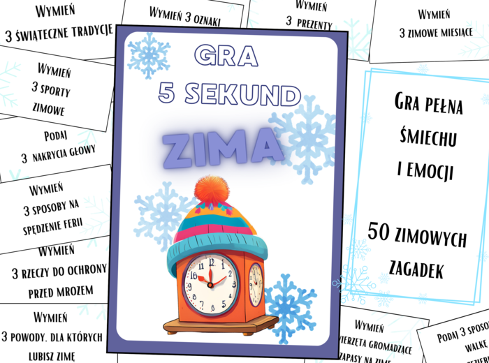 50 Zimowych Haseł do Gry 5 Sekund - Gotowy Zestaw