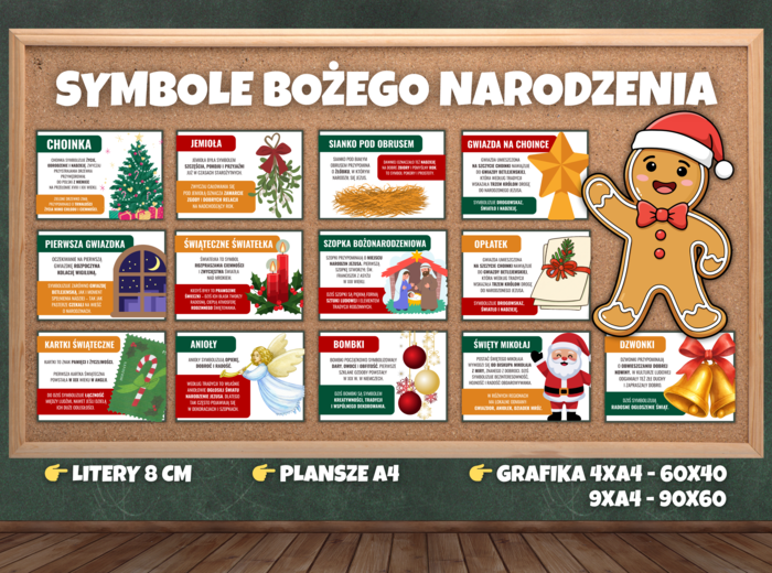SYMBOLE BOŻEGO NARODZENIA - gazetka edukacyjna, świąteczna