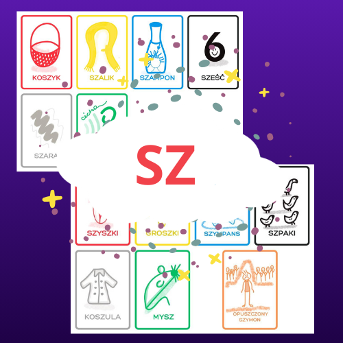 Karty logopedyczne Piotruś/Memory na wymowę ,,sz"