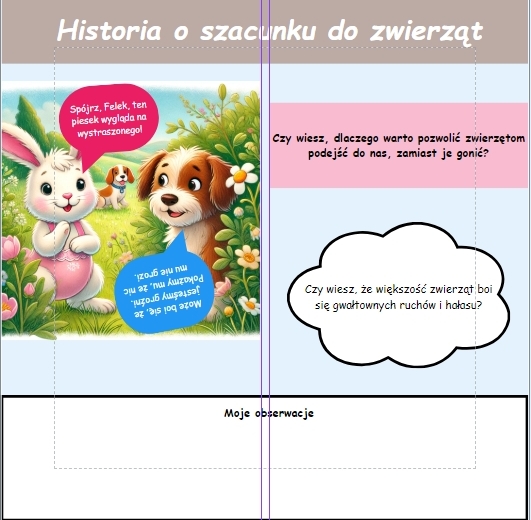 Historyjki obrazkowe. Zasady dbania o przyrodę.