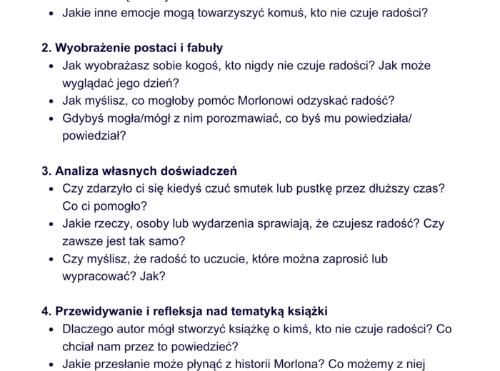 20 KART PRACY NA GODZINĘ WYCHOWAWCZĄ z HISTORYJKĄ-O MORLONIE, KTÓRY SZUKAŁ RADOŚCI- 38 strony