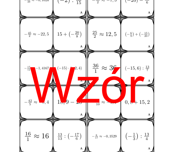 Domino - Arytmetyka liczb wymiernych | matematyka