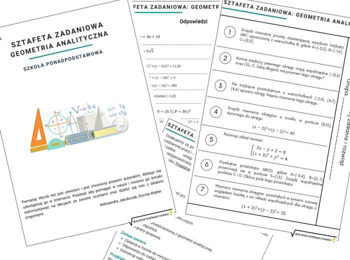 Sztafeta zadaniowa z geometrii analitycznej