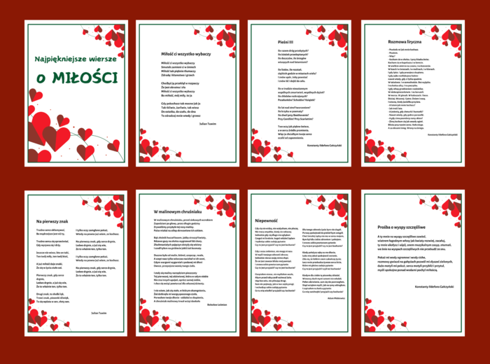 WALENTYNKI – DZIEŃ KOBIET - miłość - biblioteka – świetlica – WIERSZE – GAZETKA – 20 stron - wersja 3