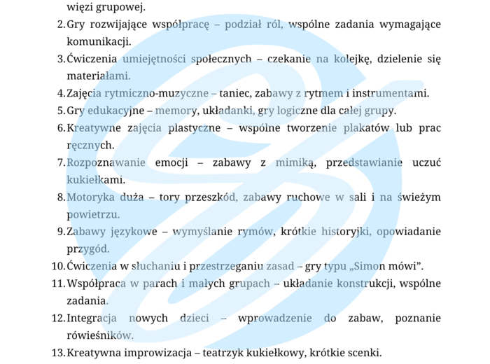 Nauczyciel wspomagający w przedszkolu – przykładowe wpisy do dziennika