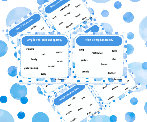 Egzamin ósmoklasisty - CZŁOWIEK - karty ćwiczące mówienie/pisanie