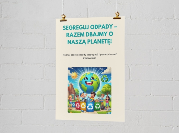 Plakat o segregacji śmieci i recyklingu