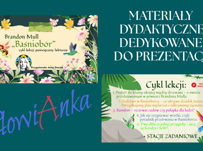 Zestaw materiałów dydaktycznych do omówienia lektury „Baśniobór” Brandona Mulla + PREZENTACJA GRATIS