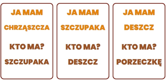 Gra JA MAM głoski szumiące