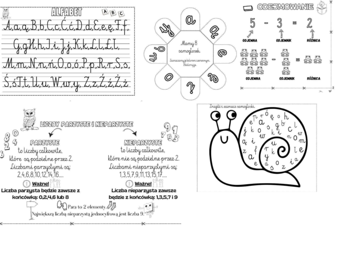 Wklejki z edukacji wczesnoszkolnej dla klas 1-3