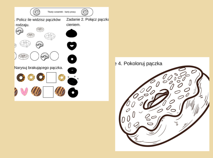 Tłusty czwartek - karta pracy