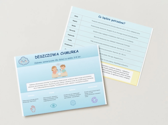 Zabawa sensoryczna „Deszczowa chmurka”