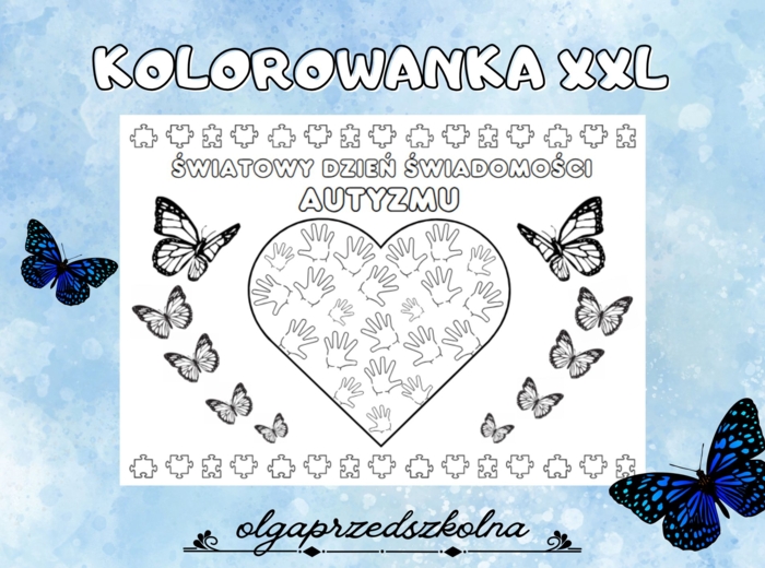 Kolorowanka xxl światowy dzień świadomości autyzmu