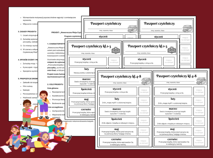 📚 Noworoczna Misja Czytelnicza - PROJEKT - biblioteka - język polski - zajęcia z wychowawcą - klasy 1- 3 oraz  4-8