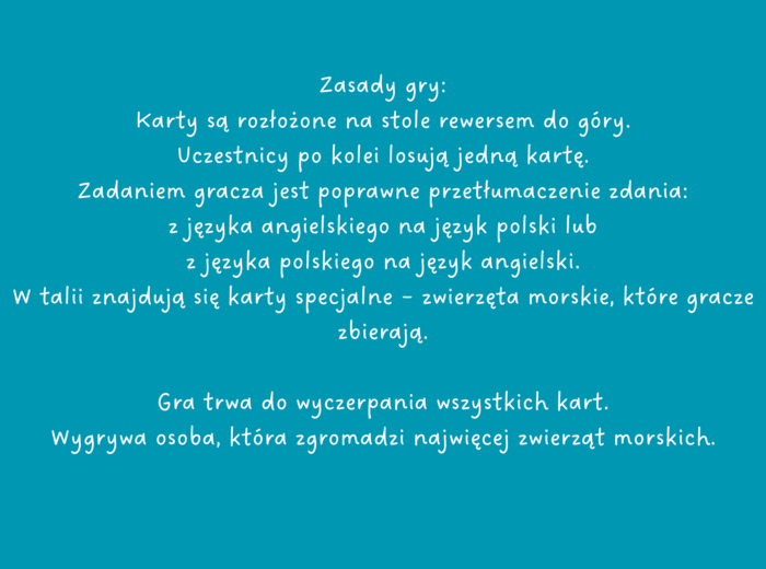 Present Simple card game