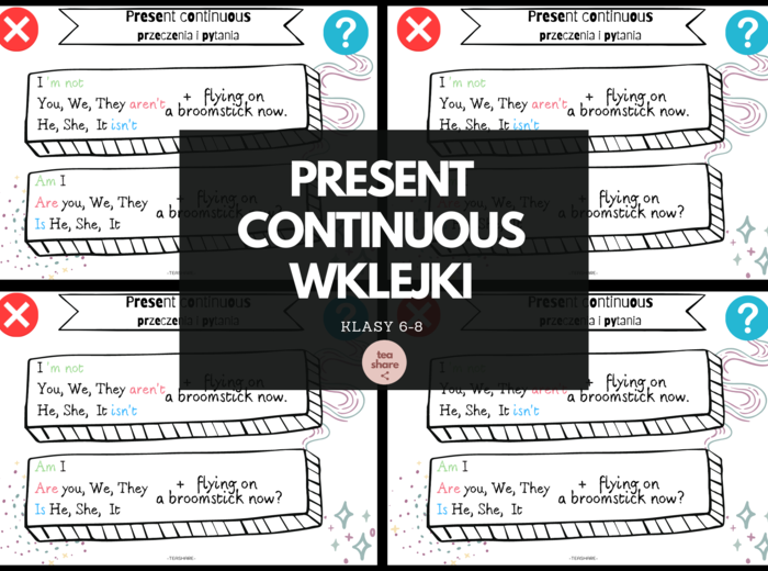 PRESENT CONTINUOUS - wklejki dla klas 6-8