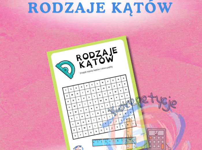 Wykreślanka rodzaje kątów