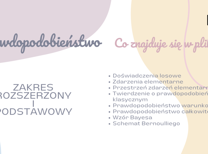 Notatka z prawdopodobieństwa - zakres rozszerzony i podstawowy - matematyka liceum