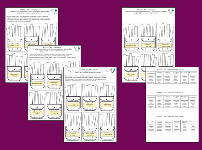ORTOGRAFIA – wyrazy z „RZ” – zasady – wklejka – karta pracy – 3 wersje + odpowiedzi