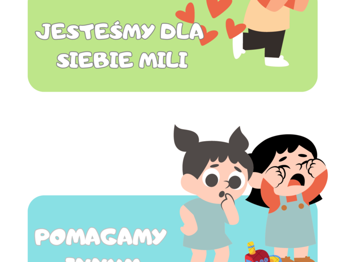 NASZE ZASADY - OBRAZKI NA TABLICĘ Z ZASADAMI GRUPY