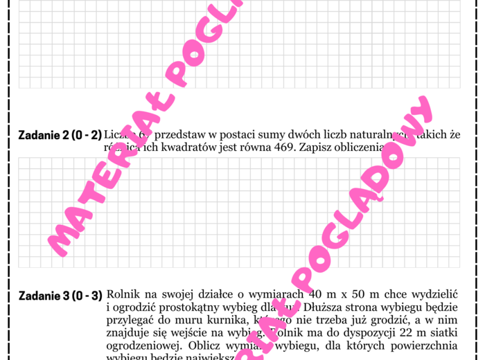 Mini matura - zastosowania funkcji kwadratowej. Zadania optymalizacyjne.