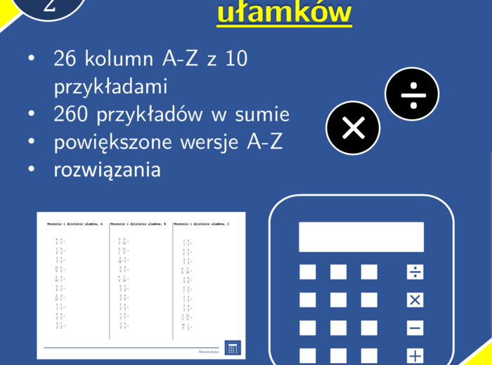 Mnożenie i dzielenie ułamków | matematyka | 26 kolumn
