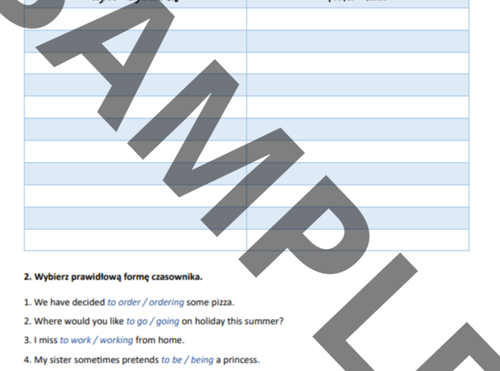 Focus 2 2nd edition 1.5. VERB + -ING OR VERB + TO INFINITIVE
