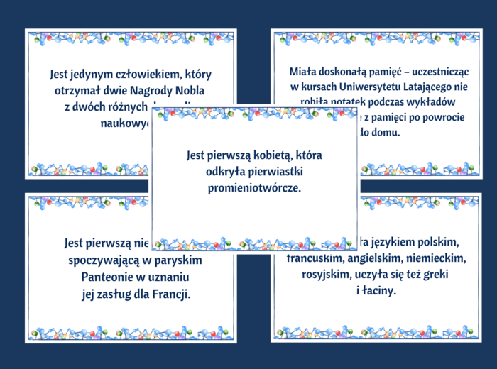 MARIA SKŁODOWSKA - CURIE – gazetka – biblioteka – świetlica – 21 stron – wersja 1