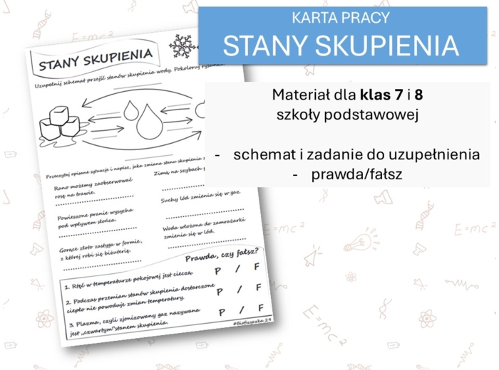 Fizyka 7 i 8. Karta pracy. STANY SKUPIENIA. Termodynamika.