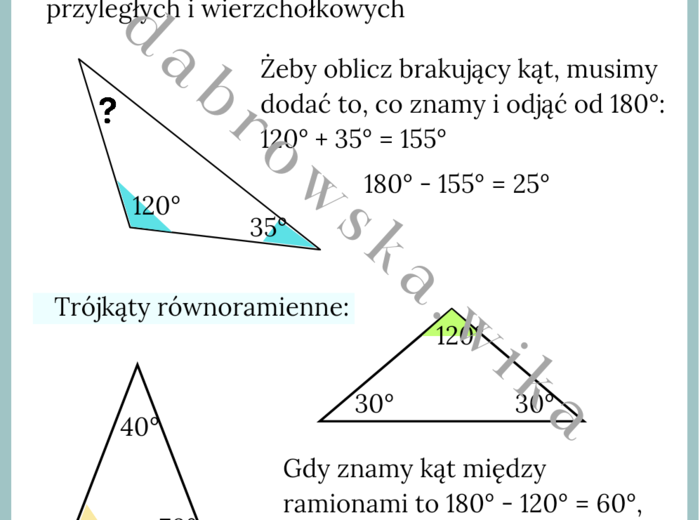 Miary kątów w trójkątach