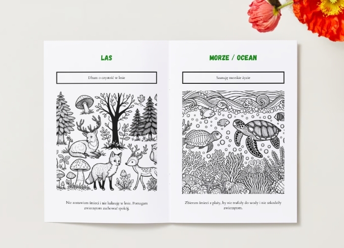 Kolorowanki. Zwierzęta. Rośliny. Ekosystemy.