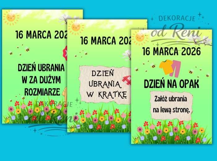 Odliczajmy do wiosny!-14 propozycji -  w 5 wariantach z różnymi datami (16.03 – 20.03)-ponad 100 stron!!!