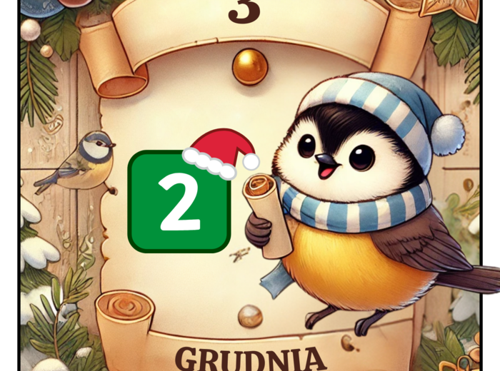 Karty kalendarza do materiału o sikorce Zosi