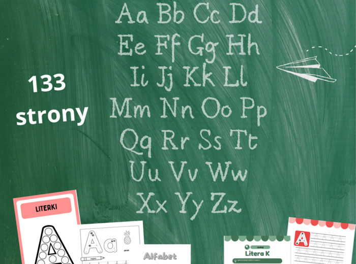 📘 Nauka liter – zestaw edukacyjny (133 strony) ✏️