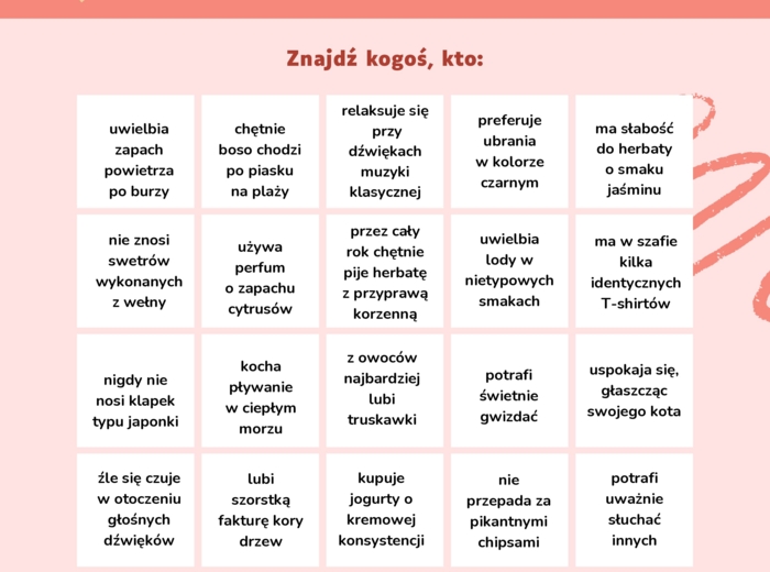 Sensoryczne bingo (karta gotowa + czysta do edycji własnej)