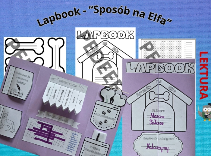Lapbook – „Sposób na Elfa” + test ze znajomości lektury + kod QR do testu
