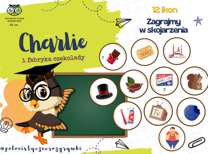 Charlie i fabryka czekolady. Ikony. Skojarzenia. Ikonki. Lektura uzupełniająca