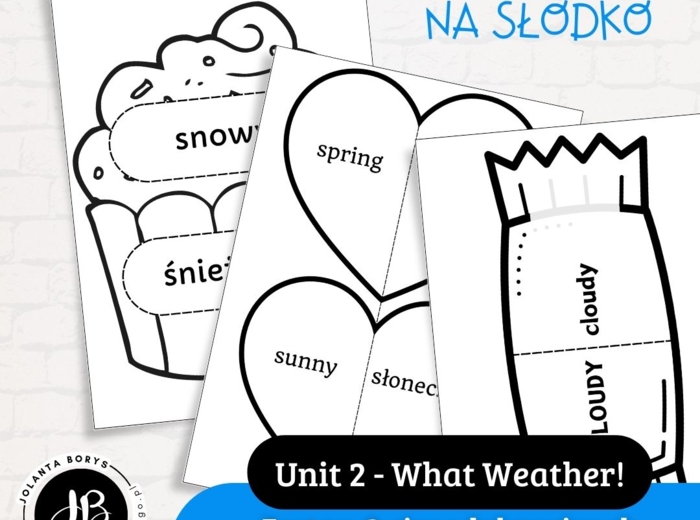 Słówka Na Słodko - Zestaw 3 gier edukacyjnych do nauki słownictwa z "Shine on 2" - Unit 2 What Weather!