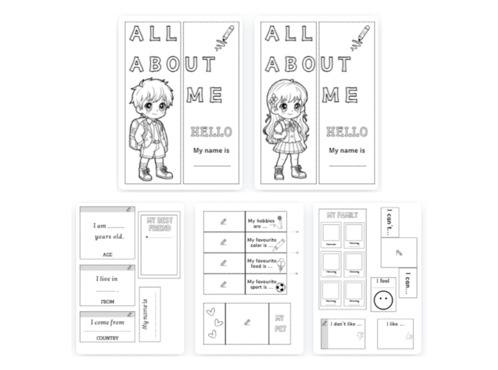 Lapbook „All about me” dla klasy 2 i 3 - po angielsku (pdf)