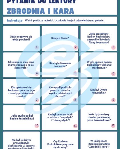 Zbrodnia i Kara Fiodora Dostojewskiego – Pytania do Lektury z Odpowiedziami | Świetna Pomoc Dydaktyczna na Polski