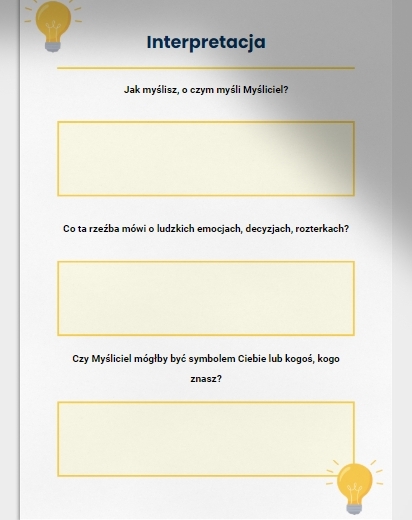 Karta pracy: "Kim jest Myśliciel?"