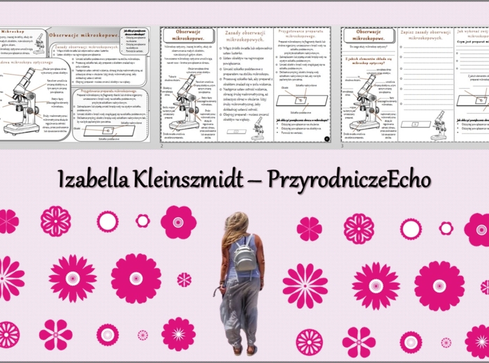 Minizestaw do tematu „Obserwacje mikroskopowe” – sketchnotka + karta pracy w pdf + gratisowy link do prezentacji multimedialnej niekomercyjnej wykonanej w genial.ly do indywidualnego pobrania i użycia do celów niekomercyjnych. Biologia 5, Dział „Biologia