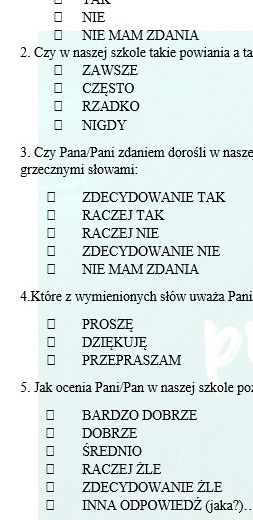 LEKCJA WYCHOWAWCZA- SŁOWA GRZECZNE I SKUTECZNE- UCZNIOWIE W ROLI ANKIETERÓW