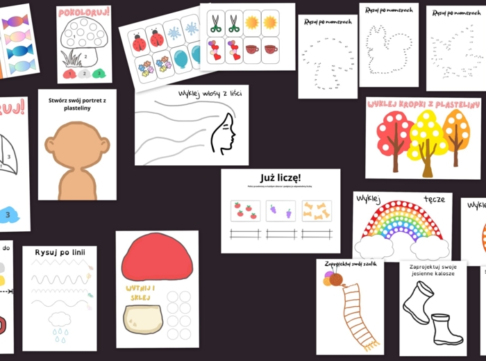 Karty pracy różne jesienne i uniwersalne (21 kart)